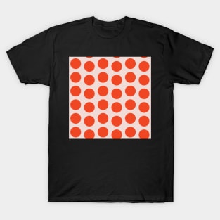 Pink Coral Polka Dot Offset Seamless Repeat Pattern T-Shirt